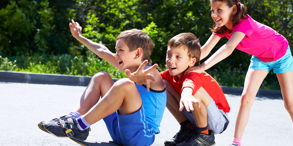 happy children playing